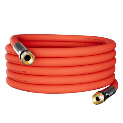 SPECILITE 3/4" x 25FT Hot/Cold Rubber Garden Water Hose, -50℉-190℉, Red - color: 3/4"ID Red, size: 25ft