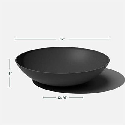Veradek Mason Series Lane Bowl - Large Outdoor Bowl Planter - color: Black, size: 8"H x 32"DIA