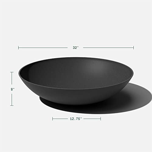 Veradek Mason Series Lane Bowl - Large Outdoor Bowl Planter - color: Black, size: 8"H x 32"DIA 2PK