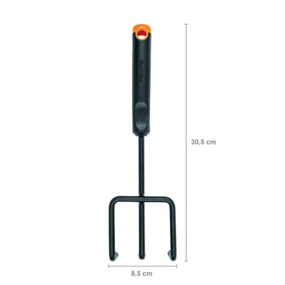 Fiskars Ergo Cultivator, Length 30.5cm, Rust-Resistant Steel Head/Plastic Handle, Black/Orange, 1027019 - style: Cultivator