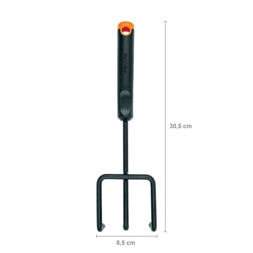 Fiskars Ergo Cultivator, Length 30.5cm, Rust-Resistant Steel Head/Plastic Handle, Black/Orange, 1027019 - style: Cultivator