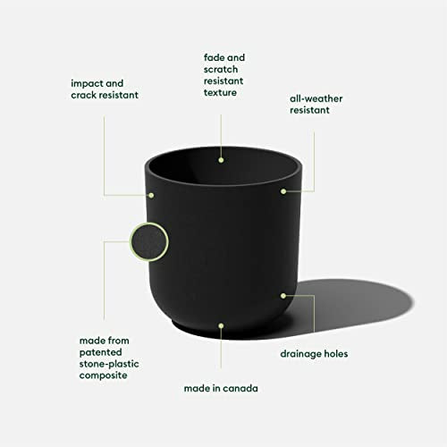 Veradek Round Black Plastic Planter Pots for Indoor/Outdoor Garden Use, with Drainage Holes, Suitable for Small to Large Succulent Plants, Flowers, Modern Interior Plants - color: Black, size: 10 inches - 2 Pack