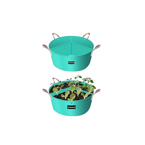 2 Pack 10 Gallon 3 Grids Plant Grow Bags for Vegetables, Flowers - size: 10 gallon
