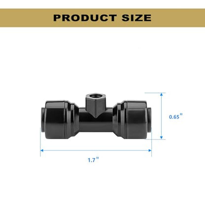 10PCS 1/4 Inch Slip Lock Misting Nozzle Tee Connectors, Plastic Misting Line Fittings for Outdoor Patio Misting & Garden Watering Kits