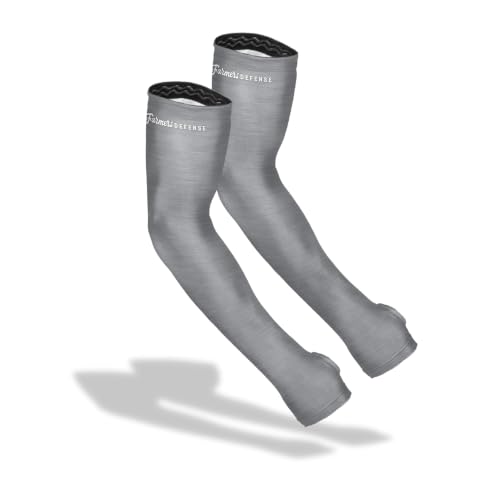 FARMER'S DEFENSE Gardening Arm Sleeves|UV Cooling Protective Sleeve Women & Men|Anti-Scratch Cover Sun UPF Outdoor Protection - Heather Grey - SM - color: Heather Grey, size: Small-Medium