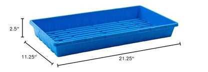 Bootstrap Farmer 1020 Trays Heavy Duty, 10 Pack, Blue, No Holes | 2.5" Deep Seed Starting Flats for Microgreens, Wheatgrass, Fodder Systems - color: Blue