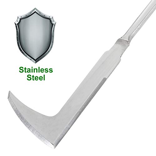 2 Pack 13" Crack Weeder Crevice Weeding Tool with Garden Gloves, Stainless Steel Manual Weeder Lawn Yard Gardening Hand Tool (L-Shape)