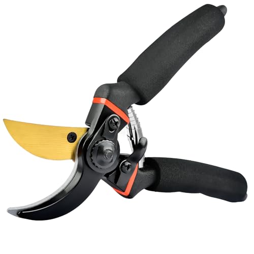 Pruning Shears for Gardening, Ergonomic Handle, Sharp Blades (Black, 3.54''(Blade length))