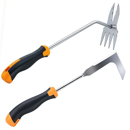 Weed Puller Tool, 2PCS Crack Weeder Garden Weed Pulling Tools Kit