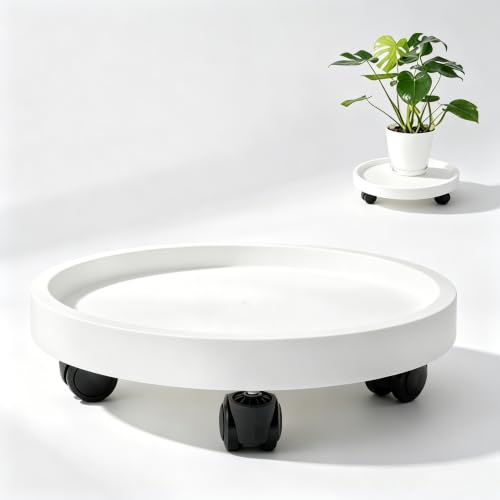 Plastic Plant Caddy, Wheeled Base Tray for Indoor Outdoor Flowerpot