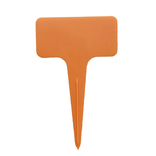 20 Pcs Plant Labels, 6 x10 cm Plastic T-Type Plant Tags, Waterproof Garden Signs for Seedlings, Indoor or Outdoor Plants (Orange) - color: Orange