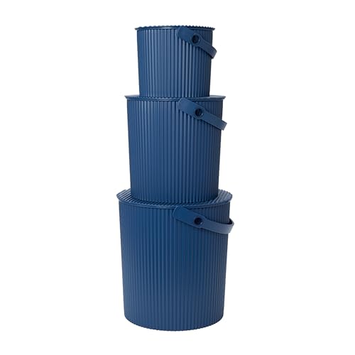 Hachiman Bucket Set of 3 Mini, Large, & Extra Large - color: Navy, size: Set of 3