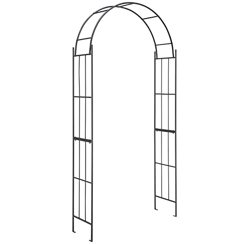Giantex Garden Arch Trellis - 7.5 FT Metal Garden Arbor Archway for Climbing Plants Roses Vines, Outdoor Trellis Pergola for Wedding Bridal Party Ceremony Lawn Decor, 4 Stakes, Easy Assembly - size: 43.5"W x 90.5"H