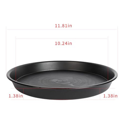 12 Inch Plastic Classic Plant Saucer, 6 Pack Plant Trays for Pots, Extra-Deep Plant Water Dray Tray, 12",Black - color: Black, size: 12"(6Pack)