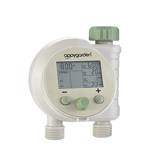 Appy Garden Edge 2 Plus Programmable Automatic Sprinkler Hose Faucet Timer (Double Port)