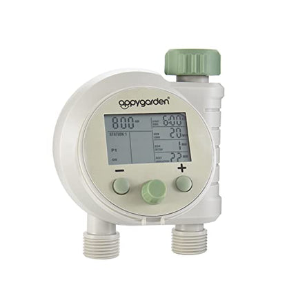 Appy Garden Edge 2 Plus Programmable Automatic Sprinkler Hose Faucet Timer (Double Port)