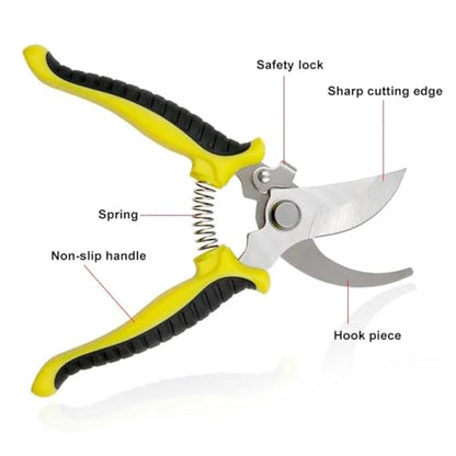 Pruning Shears 3MM, Garden Shears 7.5" Professional Stainless Steel Pruning Shears for Gardening, Sharp Handheld Heavy Duty Garden Hedge Clippers/Scissors Pruners Tools
