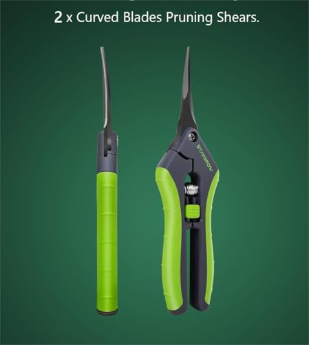 6.5" Pruning Shears(2pcs Curved) and 7" Folding Hand Pruning Saw Set Ideal Gardening Gifts