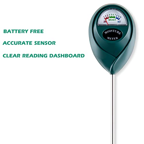 Soil Moisture Meter for House Plants, Plant Water Meter,Plant Moisture Meter for House Plants and Outdoor Plants, No Batteries Required (Green) - size: 7 Inch