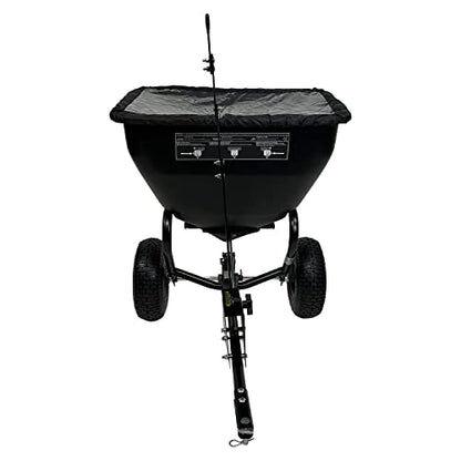 Brinly BS361BH-A Deluxe Tow Behind Broadcast Spreader with Extended Easy-Reach Handle and Weatherproof Cover, 175 lb.