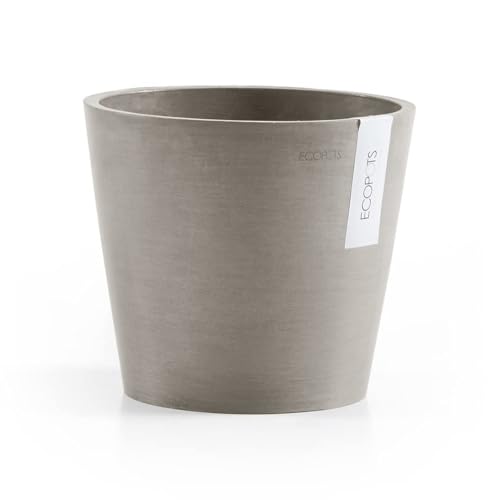 Ecopots Amsterdam Mini Round Flower Planter, Taupe, 5" - color: Taupe, size: 5 Inches