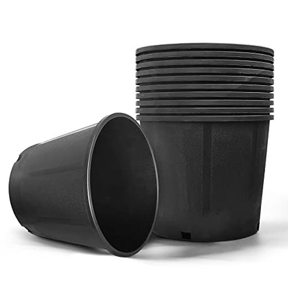 HOSTIC 3 Gallon Flexible Nursery Pots Gallon Pot with Drainage Holes Plastic Plant Container Suitable for Indoor Outdoor Vegetables Flowers Plants 10 PCS - size: Standard 3 Gallon