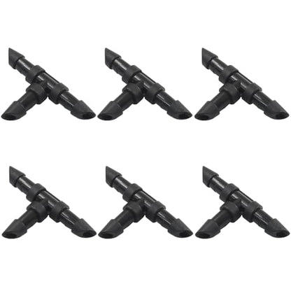 Murtenze 150 Pack Barbed Tee Fittings, 1/4 Inch Sharp End Connectors Drip Irrigation Universal Coupling Fitting for Garden Sprinkler Systems - size: Tee-150P
