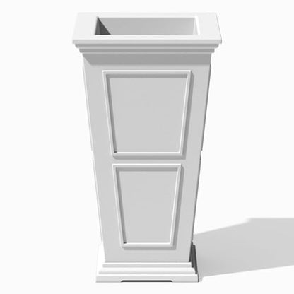 Veradek Brixton Series Planter - Tall Outdoor Planter with Shelf - color: White, size: 26 inch