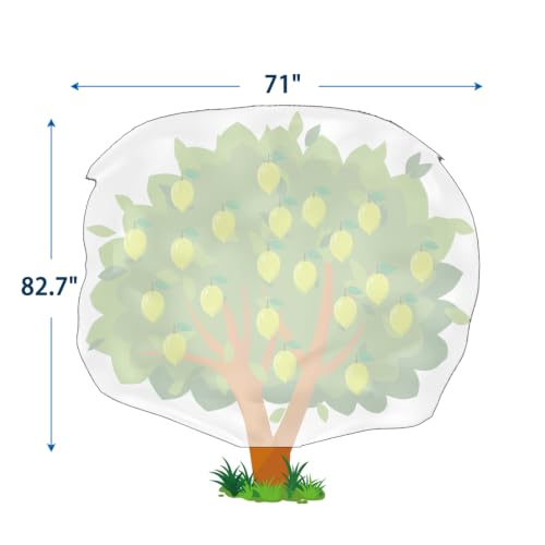 Homimp Plant Covers Freeze Protection,2 PCS Frost Covers with Zipper Drawstring (71" x 82.7") Plant Protection Cover Bags for Outdoor Winter Frost Cold Weather Shrubs Trees Jacket Covers,Grey Print - size: 71"W x 82.7"H