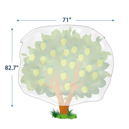 Homimp Plant Covers Freeze Protection,2 PCS Frost Covers with Zipper Drawstring (71" x 82.7") Plant Protection Cover Bags for Outdoor Winter Frost Cold Weather Shrubs Trees Jacket Covers,Grey Print - size: 71"W x 82.7"H