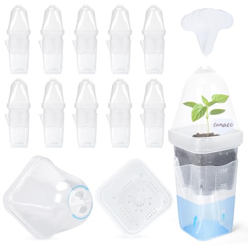 24 Pack 2.5" Self Watering Seed Starter Pots for Plant Propagation Cuttings - color: Transparent 24 Pack