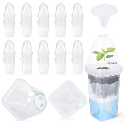 24 Pack 2.5" Self Watering Seed Starter Pots for Plant Propagation Cuttings - color: Transparent 24 Pack