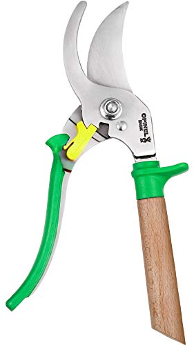 Opinel Hand Pruning Shears for Gardening, Beechwood Handles (Green) - color: Green