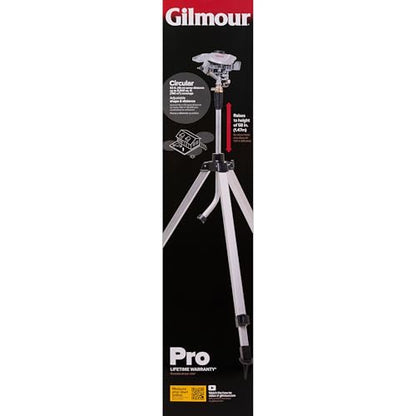 Gilmour Pro Telescoping Extra Large Area Circular Water Sprinkler for Lawn, Tripod Sprinkler with 8,500 sq ft Coverage, White/Black