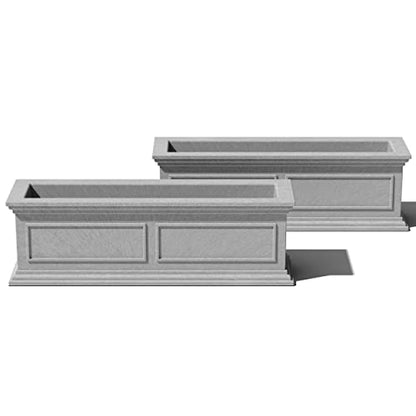 Veradek Brixton Series Window Box Planter - Rectangular Outdoor Planter - color: Gray, size: 11"H x 11"W x 36"L - 2 Pack