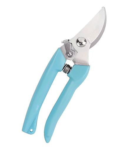 Blue Garden Flower Shears Pruning Shears 6.9 inches Scissors Heavy Duty Plant Scissors for Cutting Flowers, Trimming Plants, Bonsai, Fruits Picking (Blue Handle) - style: Blue Handle