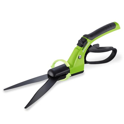 WORKPRO Grass Shears Handheld, Grass Clippers with 360 Degree Swivel Blades