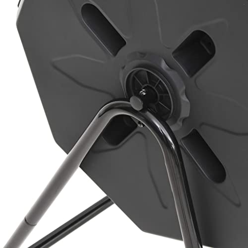 42.3 Gal Rotating Compost Bin, Black Dual Chamber Tumbling Composter with 360 Degree Rotation, Garden Compost Bin for Kitchen and Yard Waste, 28.7"x25.2"x37.4"