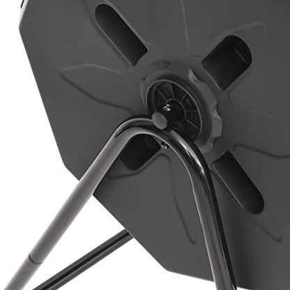 42.3 Gal Rotating Compost Bin, Black Dual Chamber Tumbling Composter with 360 Degree Rotation, Garden Compost Bin for Kitchen and Yard Waste, 28.7"x25.2"x37.4"