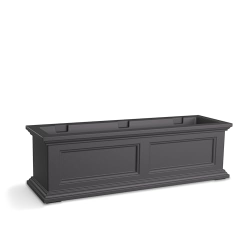Mayne Fairfield 36in Self-Watering Rectangular Window Box Planter, Gray - color: Graphite Grey, size: 36in