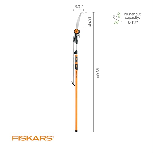 Fiskars 7-16 Ft Chain-Drive Extendable 2-in-1 Tree Pruner & Manual Pole Saw - style: 7-16 ft Chain Drive Saw & Pruner