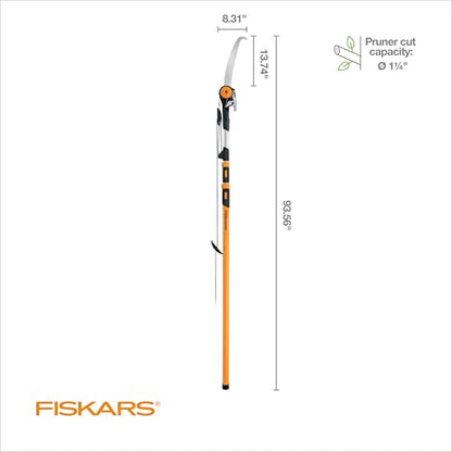 Fiskars 7-16 Ft Chain-Drive Extendable 2-in-1 Tree Pruner & Manual Pole Saw - style: 7-16 ft Chain Drive Saw & Pruner