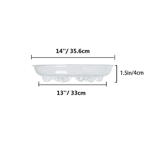 Idyllize 5 Pieces of 14 inch Clear Thick Plastic Heavy Duty Sturdy Plant Saucer Drip Trays for pots (14'') - size: 14"