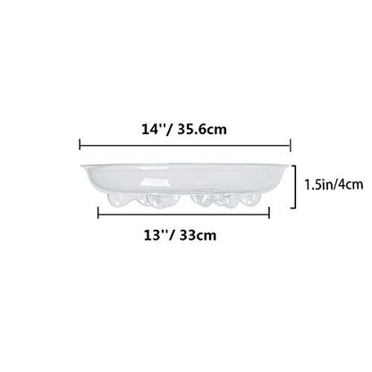 Idyllize 5 Pieces of 14 inch Clear Thick Plastic Heavy Duty Sturdy Plant Saucer Drip Trays for pots (14'') - size: 14"