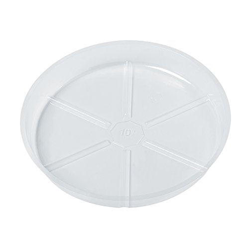 Idyllize 10 Pieces of 10 inch Clear Plastic Plant Saucer Drip Trays for pots (10") - size: 10"