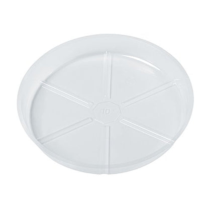 Idyllize 10 Pieces of 10 inch Clear Plastic Plant Saucer Drip Trays for pots (10") - size: 10"