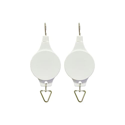 Pack Plant Hook Pulley, Retractable Plant Hanger Easy Reach Hanging Flower Basket for Garden Baskets Pots and Birds Feeder Hang High up and Pull Down to Water Or Feed (White 2Pack) - color: White 2pack