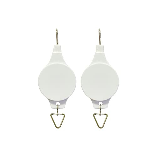 Pack Plant Hook Pulley, Retractable Plant Hanger Easy Reach Hanging Flower Basket for Garden Baskets Pots and Birds Feeder Hang High up and Pull Down to Water Or Feed (White 2Pack) - color: White 2pack