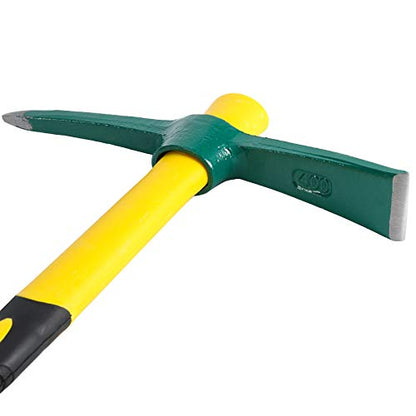2 PCS Pick Mattock Hoe Heavy Duty, Gardening Hand Pick with 15 Inch Shock Absorption Rubber Handle and Forged Head, Pick Axe Hand Tool for Digging Weeding Prospecting Camping - size: 15 Inch Hand Pick 2PCS