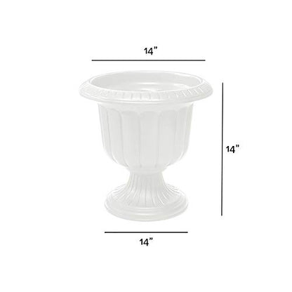 Root & Vessel Classic Urn, White, 14-Inch - color: White, size: 14 Inch